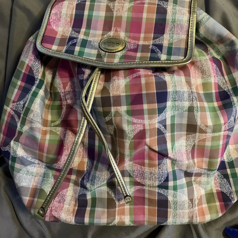 Coach Multi Color Collapsible Backpack Like New - image 3